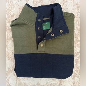 Orvis Navy and Olive Quilted Pullover